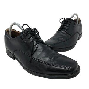 Clarks Shoes Mens 9.5M Black Tilden Walk Oxford Leather Dress Formal Comfort